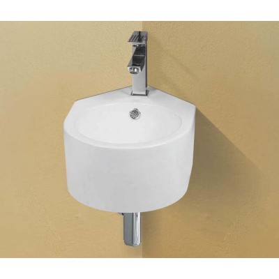 Ceramic Small wall-hang wash hand basin with faucet 1001